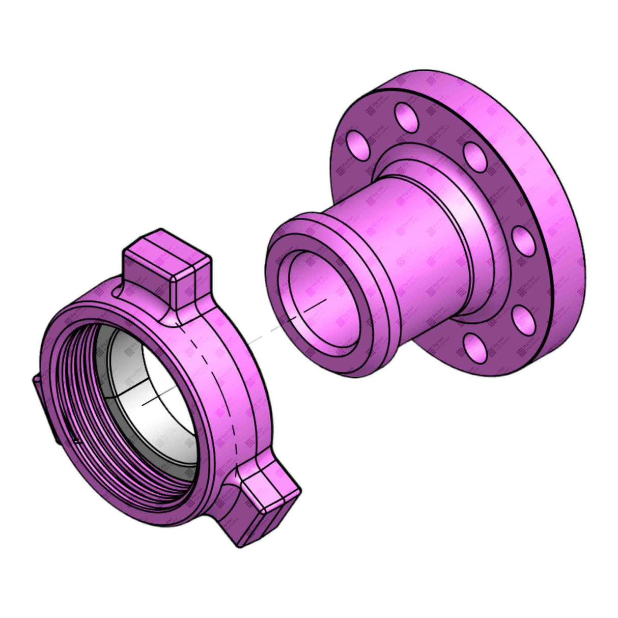 Flange Adapter, 3" 600# RF x 3" 602 M, 1480 psi, Sour Service